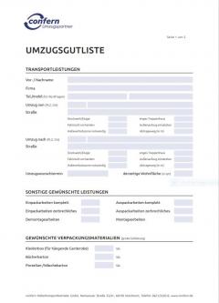 Umzugsgutliste