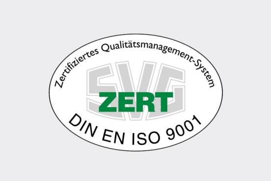 Wir sind zertifiziert: DIN EN ISO 9001
